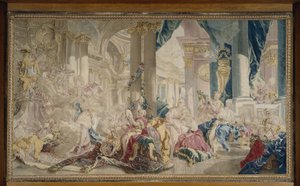 Psyché von Zephyr in den Palast der Liebe geführt und Psyché zeigt ihren Schwestern ihren Reichtum, nach 1741 von François Boucher