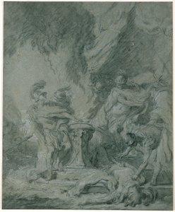 Mucius Scaevola steckt seine Hand ins Feuer