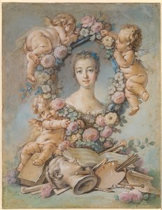 Porträt der Marquise de Pompadour 1721-1764, 1754