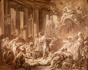 Psyche empfängt die göttlichen Ehren (Vorstudie), ca. 1740 von François Boucher