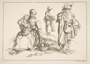 Blatt mit Skizzen, 1753 von François Boucher
