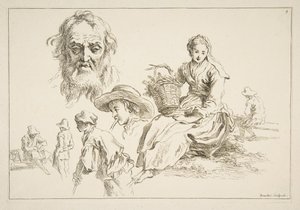 Blatt mit Skizzen, ca. 1735
