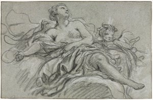 Venus und Amor, zweites oder drittes Viertel des 18. Jahrhunderts von François Boucher