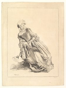 Frau, die sich nach links lehnt, 1722-28