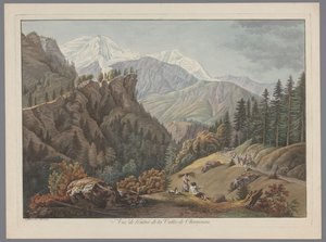 Ansicht des Tals bei Chamonix von François Guillaume Lardy (possibly)