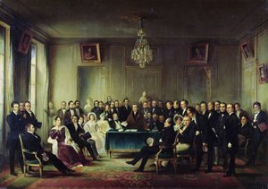 Francois Andrieux (1759-1833) liest seine Tragödie 