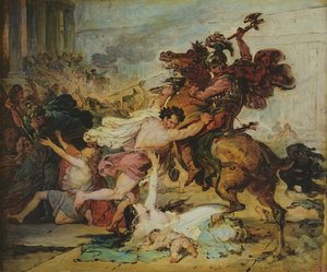 Skizze der Plünderung Jerusalems durch die Römer von François Joseph Heim