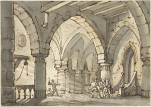 Szene aus dem Theaterstück Don Luis de Vargas von François Joseph Pfeiffer (II)