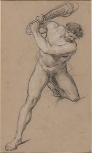 Herkules erhebt seine Keule: Studie für "Herkules und Cacus" von François Le Moyne
