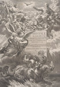Die heilige Dreifaltigkeit mit dem heiligen Michael, der einen sechsköpfigen Drachen besiegt von François Spierre