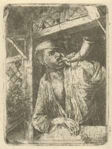 Bäcker bläst auf einem Horn von François de Maleck