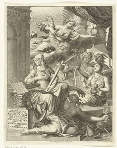 Allegorie mit weiblichen Personifikationen der Wahrheit und Tugenden und Laster