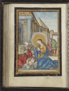 Anbetung durch Josef und Maria von Frans Crabbe van Espleghem