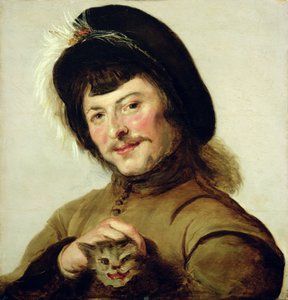 Ein junger Mann mit einer Katze