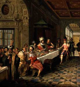 Detail des Festes aus Salome präsentiert das Haupt des heiligen Johannes des Täufers König Herodes von Frans Francken