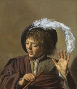 Knabe mit Flöte von Frans Hals