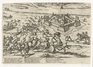 Einnahme der Schanze bei Zutphen, 1591 von Frans Hogenberg (workshop of)