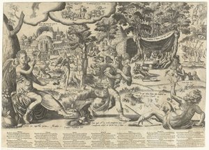 Der breite und der schmale Weg: Allegorie auf den menschlichen Lebenslauf von Frans Hogenberg
