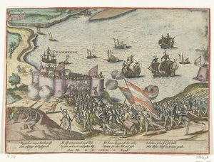 Fort Rammekens eingenommen, 1573 von Frans Hogenberg