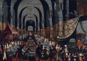Das Festmahl des Belsazar, Gemälde von Franz Francken II, genannt der Jüngere (1581-1642)