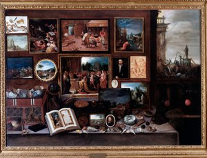 Ansicht eines Kuriositätenkabinetts oder Wunderkammer