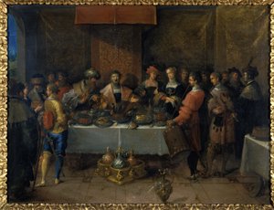 Damokles am Tisch, vor 1620