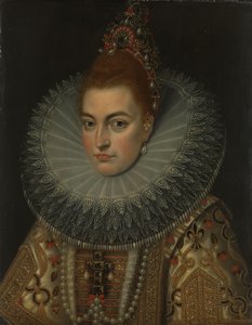 Porträt von Erzherzogin Isabella Clara Eugenia (1566-1633), Infantin von Spanien von Frans Pourbus (II) (workshop of)