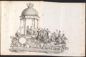 Fünfter Prunkwagen im Umzug für den Heiligen Rombout, 1825