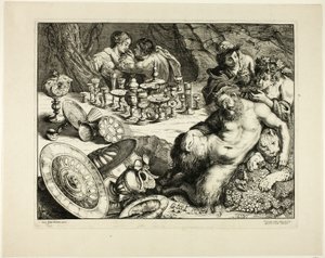 Bacchus und betrunkener Silenus—Der Traum des Silenus