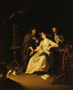Ein Arzt, der ein ohnmächtiges Mädchen behandelt, 1713