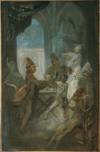 Theaterszene (Soldaten spielende Kinder?) von Franz Anton Maulbertsch