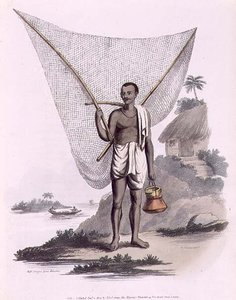 Ein indischer Fischer, graviert von Thomas Vivares, veröffentlicht von Edward Orme von Franz Balthazar (after) Solvyns