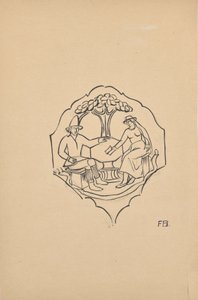 Bauernpaar (Zwickelfüllung eines Möbelstücks?)