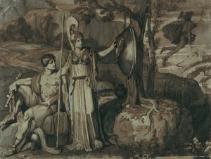 Szene aus der Perseussage: Athena mit dem Gorgonenschild