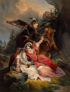 Herzog Ernst der Eiserne rettet Cimburgis von Masowien von Franz Dobiaschofsky