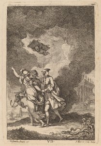 Bei der Ankunft in Rom: Tafel 7 von Franz Edmund Weirotter after Étienne de Lavallée Poussin