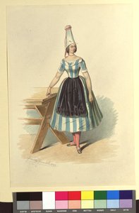Ida Schuselka-Brüning als französische Bäuerin in "Maria die Tochter des Regiments" von Franz Gerasch