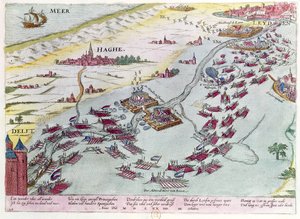 Seekampf vor der Küste von Den Haag zwischen den Geusen und den Spaniern im Jahr 1573