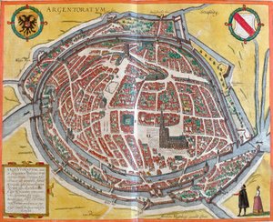 Plan von Straßburg (Argentoratum), Frankreich (Radierung) von Franz Hogenberg