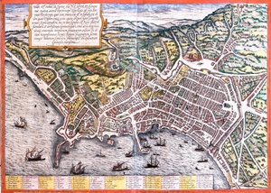 Plan von Neapel, Italien von Franz Hogenberg