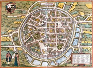 Stadtplan von Freiberg (Fribergum Misinae), Deutschland von Franz Hogenberg