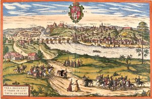 Ansicht von Hrodna oder Grodno, Belarus von Franz Hogenberg