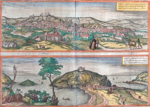 Ansichten von Burgos und San Sebastian (oder Donostia), Spanien