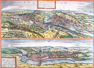 Ansichten von Prag und Eger, Tschechische Republik von Franz Hogenberg