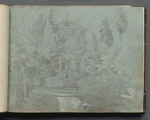 Album mit Ansichten von Rom und Umgebung, Landschaftsstudien, Seite 05a: Saint Isidoro von Franz Johann Heinrich Nadorp