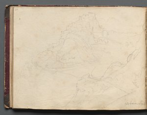 Album mit Ansichten von Rom und Umgebung, Landschaftsstudien, Seite 20b: Cervera von Franz Johann Heinrich Nadorp