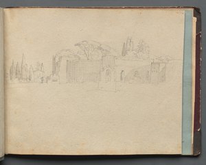 Album mit Ansichten von Rom und Umgebung, Landschaftsstudien, Seite 51a: Römische Landschaft von Franz Johann Heinrich Nadorp