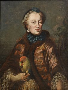 Kurfuerstin Maria Anna von Bayern mit Papagei von Franz Joseph Winder