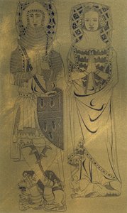 Eine Kupferplatte aus der Minster Abbey und Kirche, Isle of Sheppey, Kent, 1337, 1849 von Franz Kellerhoven