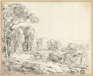 Landschaft, Haus im Park